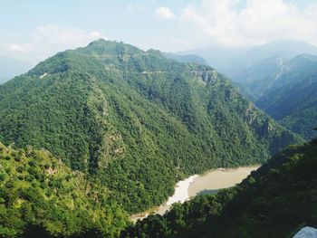 Scenic view of mountains against sky