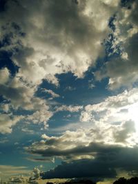 Low angle view of clouds in sky
