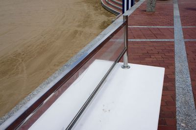 Close-up high angle view of table