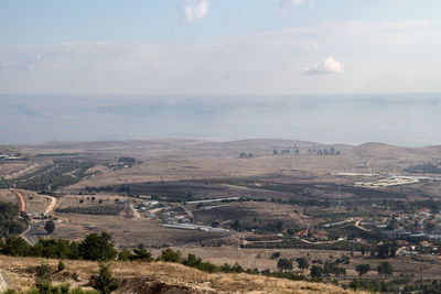 Aerial view of landscape against sky