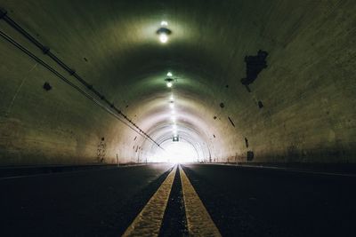 Interior of illuminated tunnel