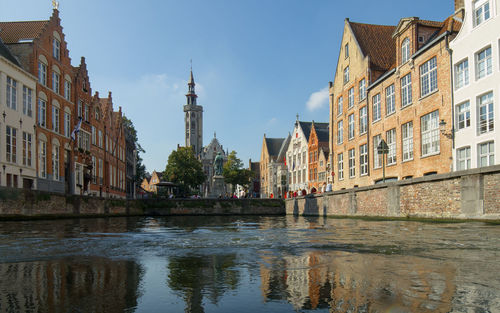 View of canal in city