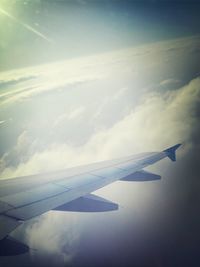 Cropped image of airplane wing