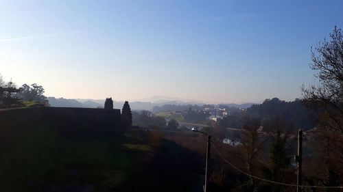 Scenic view of landscape against clear sky