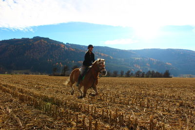 Scenic view of landscape with mountains in background