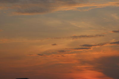 Low angle view of orange sky