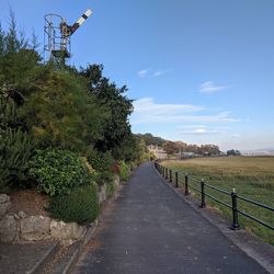 Road amidst trees against sky