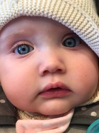Close-up portrait of cute baby girl