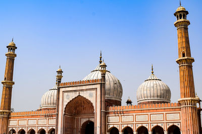 Architectural detail of jama masjid mosque, old delhi, india, the spectacular architecture of masjid