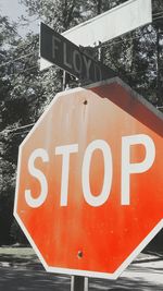 Close-up of road sign