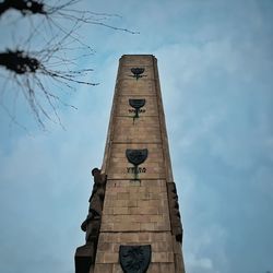 Low angle view of historical building against cloudy sky