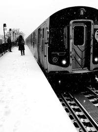 Train at railroad station platform