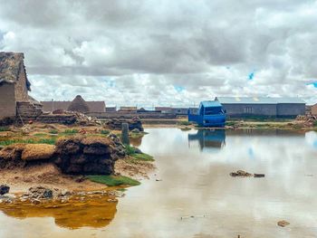 Reflection of buildings in water