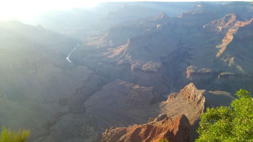 High angle view of mountain range