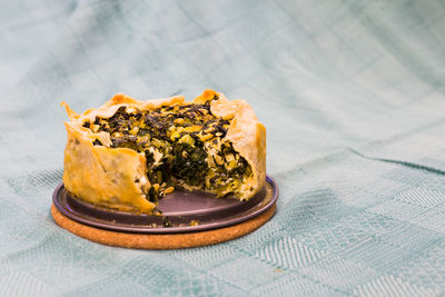 Close-up of breakfast on table