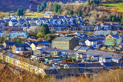 High angle view of townscape