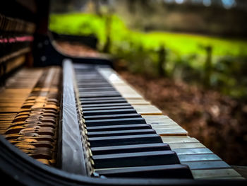 Close-up of piano