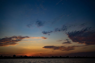 Scenic view of silhouette landscape against sky during sunset