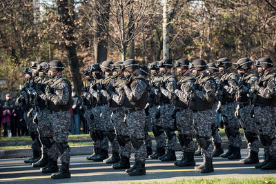 Group of people in market stall