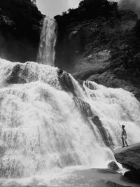 Scenic view of waterfall