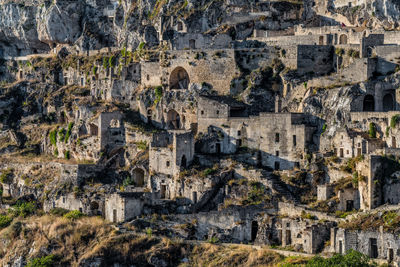 High angle view of houses at sassi di matera