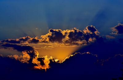 Low angle view of sky at sunset