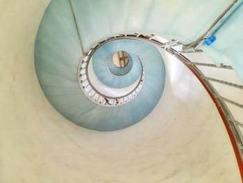 Directly below shot of spiral staircase