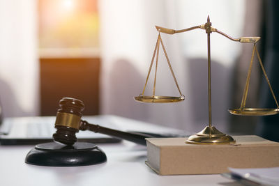 Close-up of fire hydrant on table