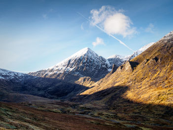 Scenic view of mountains against sky