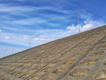 Low angle view of roof against sky