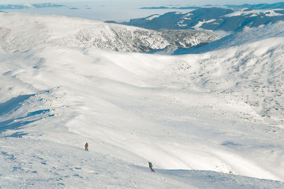 Scenic view of snowcapped mountains