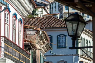 Low angle view of buildings in city