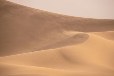 Sand dunes in desert against sky