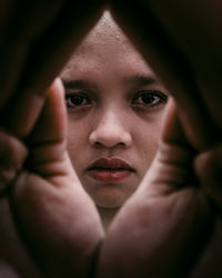 Close-up portrait of teenage girl