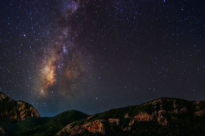 Low angle view of star field against sky at night