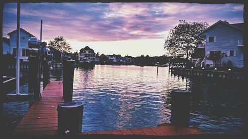 Reflection of cloudy sky on water