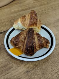 High angle view of food on table