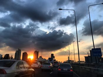 Cars moving on road in city