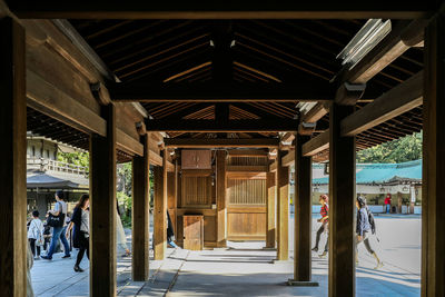 Colonnade of building