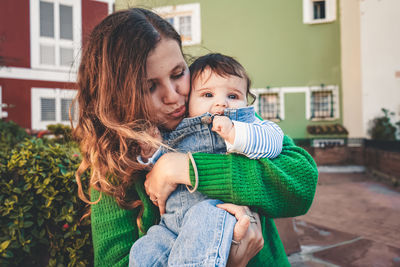 Portrait of mother and daughter