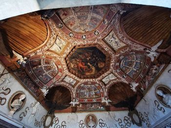 Directly below shot of ceiling of building