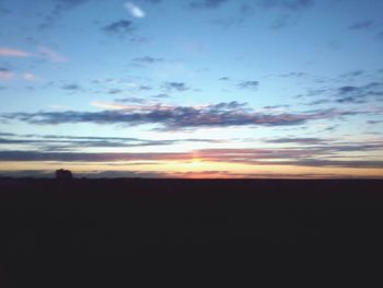 Silhouette of landscape at sunset