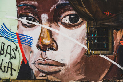 Close-up portrait of sculpture