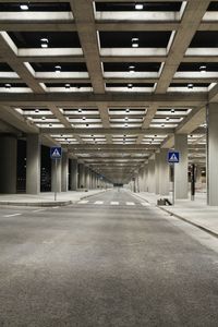 Interior of empty road