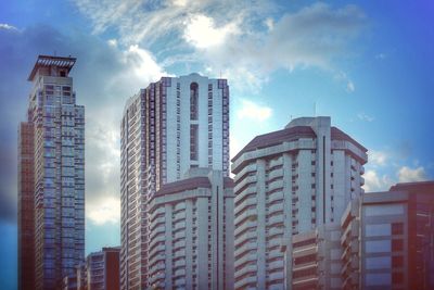 Low angle view of buildings against sky