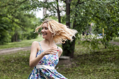 Young woman smiling