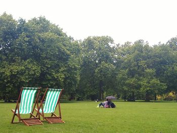 Empty bench in park