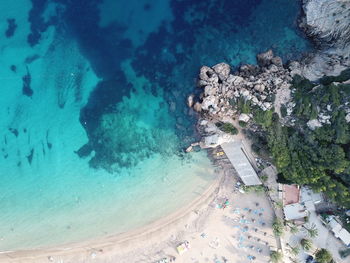 High angle view of beach