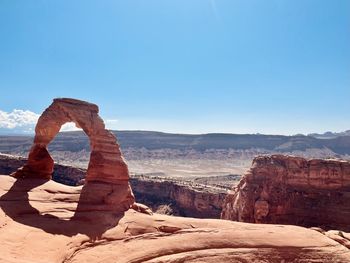 Rock formations against blue sky