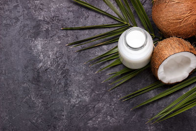 High angle view of food on table